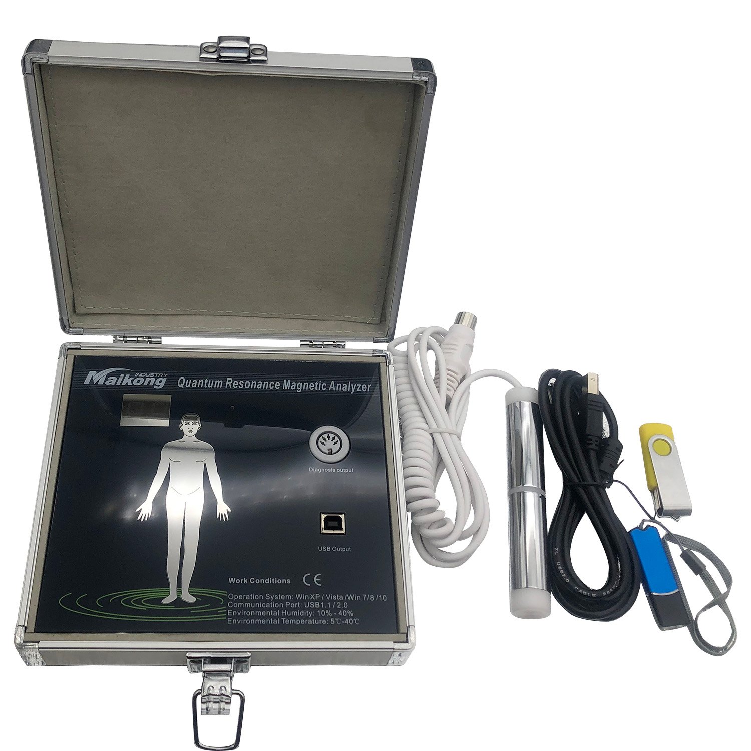 Software analizador cuántico de resonancia magnética interfaz principal mostrando múltiples reportes de salud