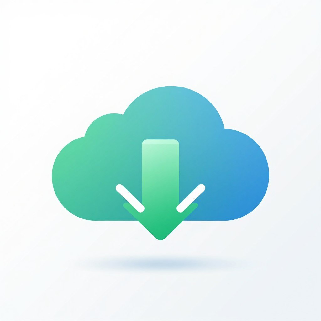Icono de nube de descarga representando actualizaciones automáticas