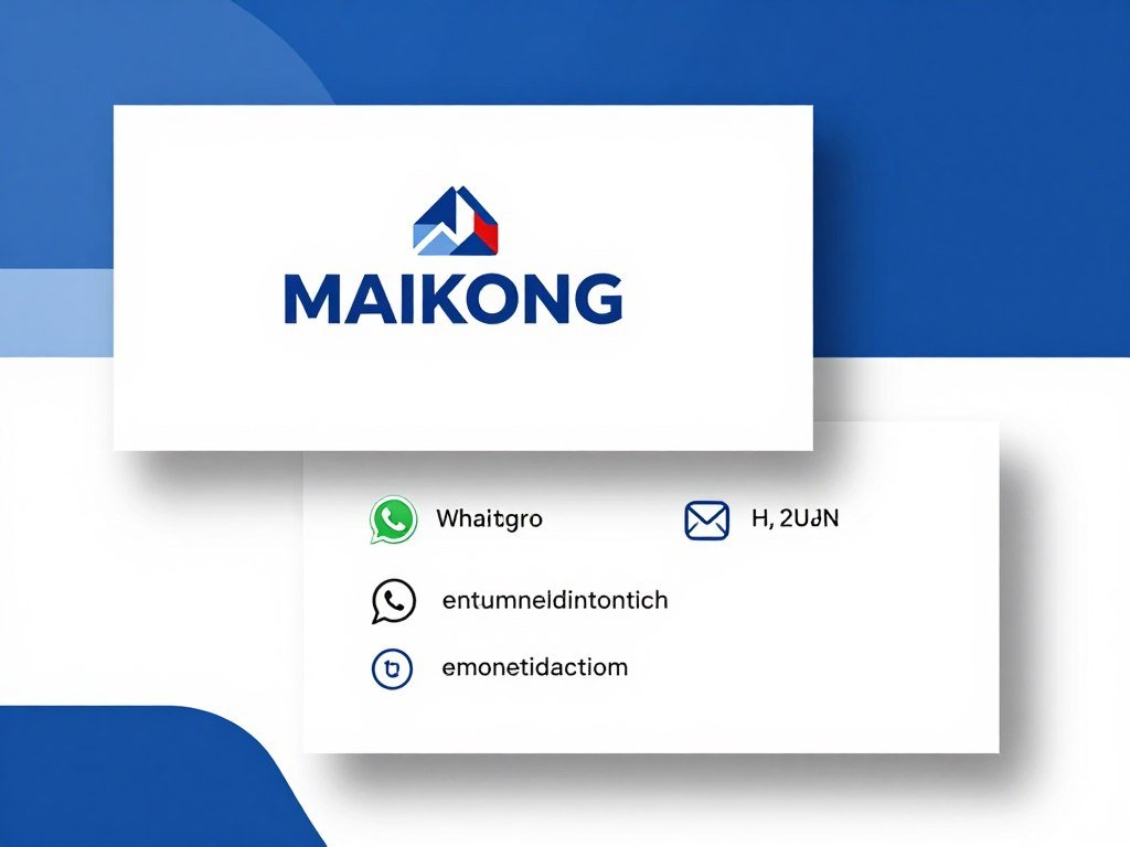 Logo MAIKONG con información de contacto para distribuidores en Perú
